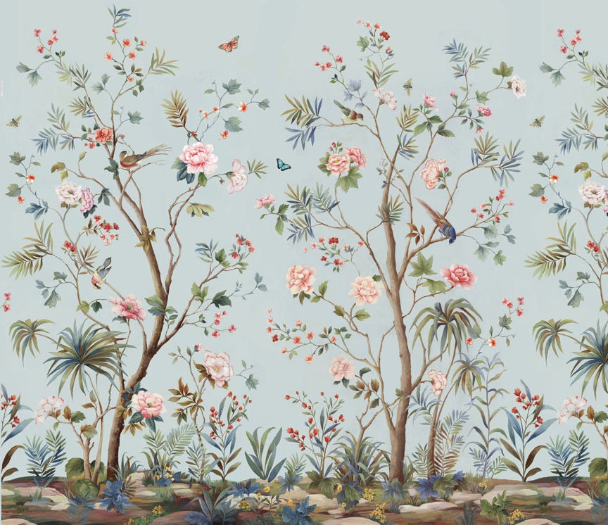 Chinoiserie Wallpaper, French Royalty influences Design History