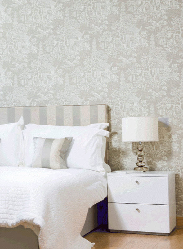 Chinoiserie Grey Wallpaper