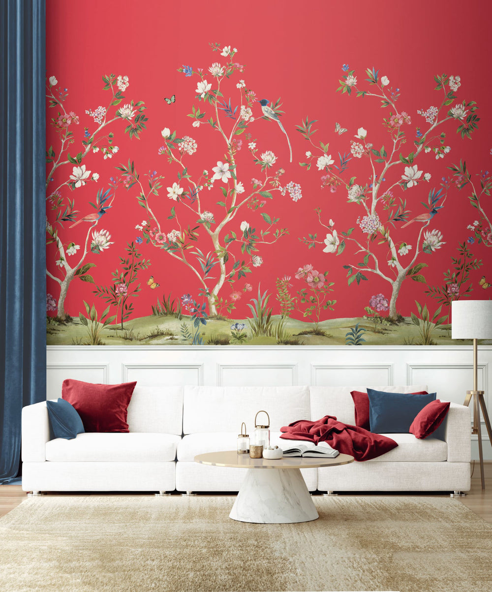 Chinoiserie Magnolia Mural | Cherry