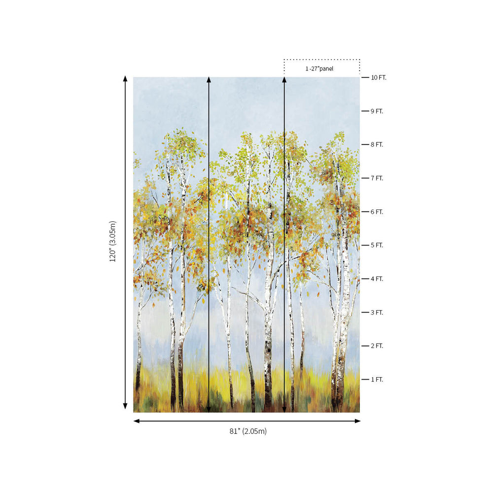 Aspen Tree Mural | Sky Blue