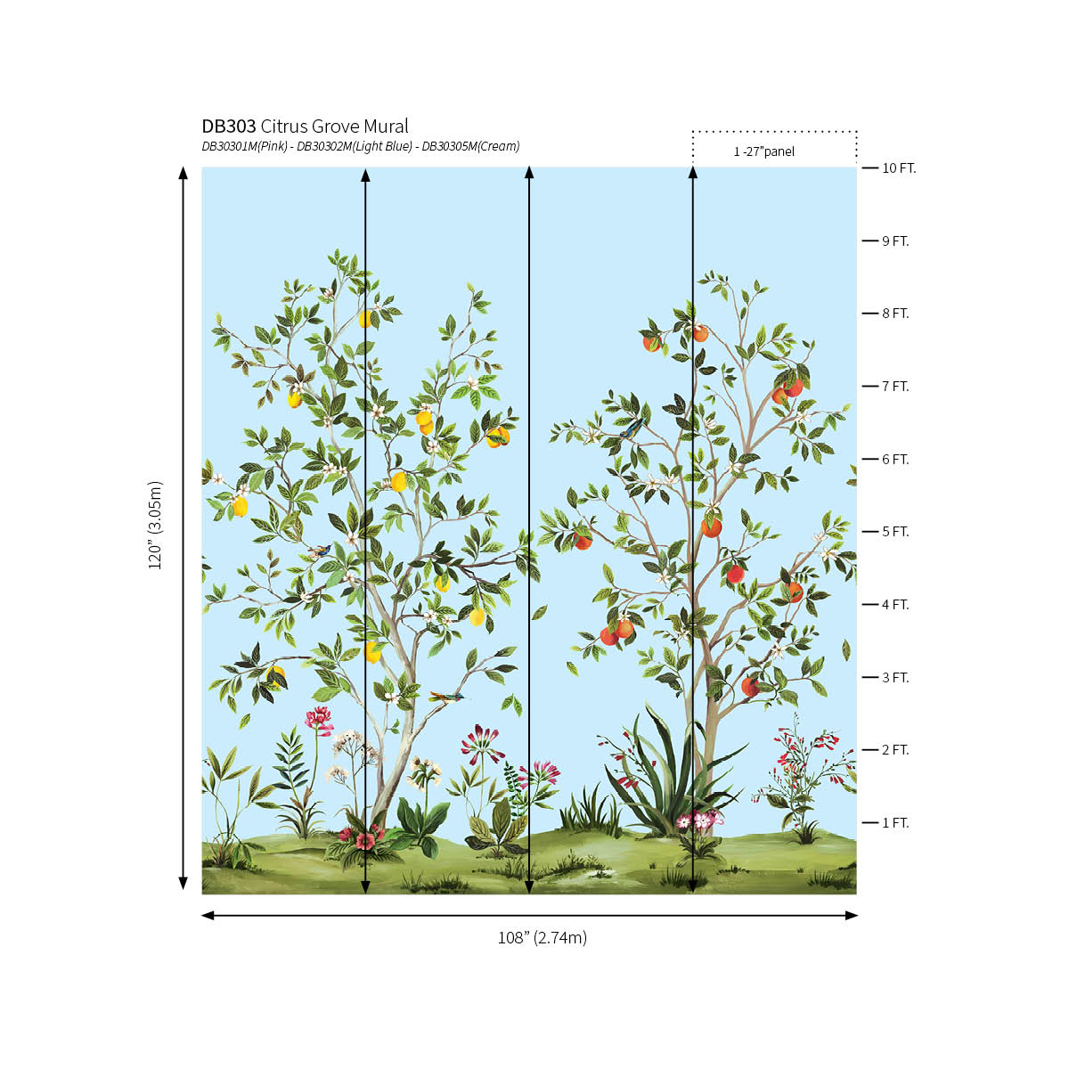 Citrus Grove Mural | Carolina Blue