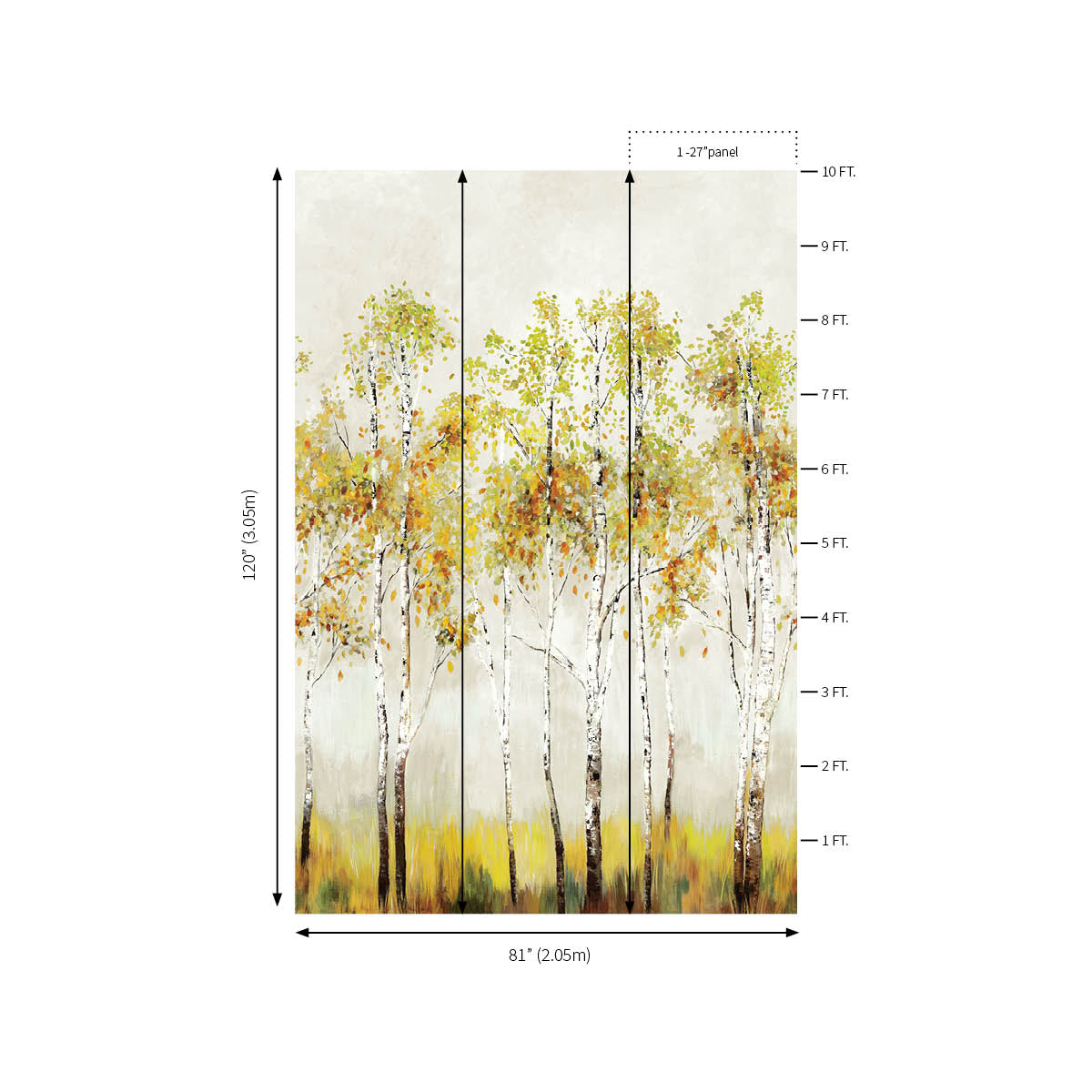 Aspen Tree Mural | Cappuccino