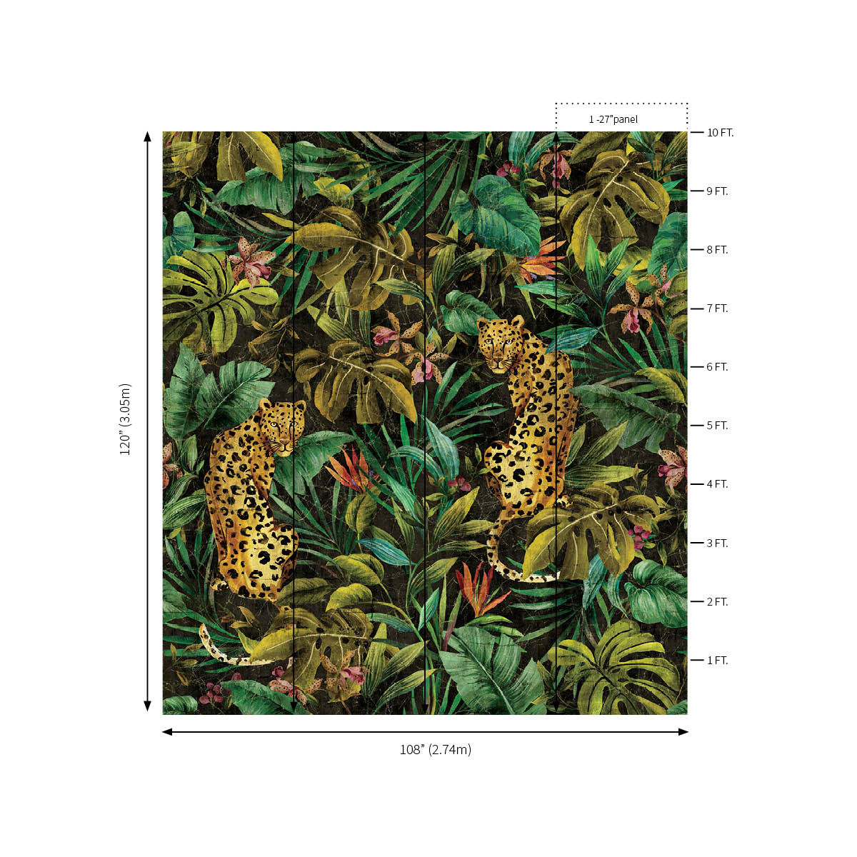 Exotica Mural | Black Charcoal