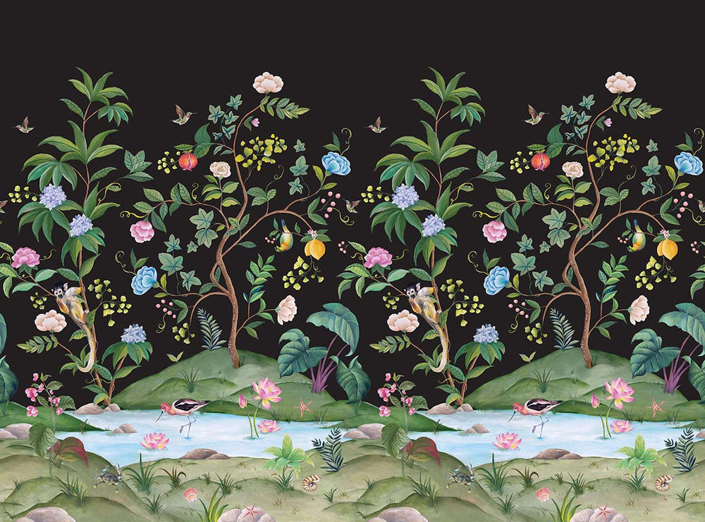 Myanmar Lagoon Mural | Black