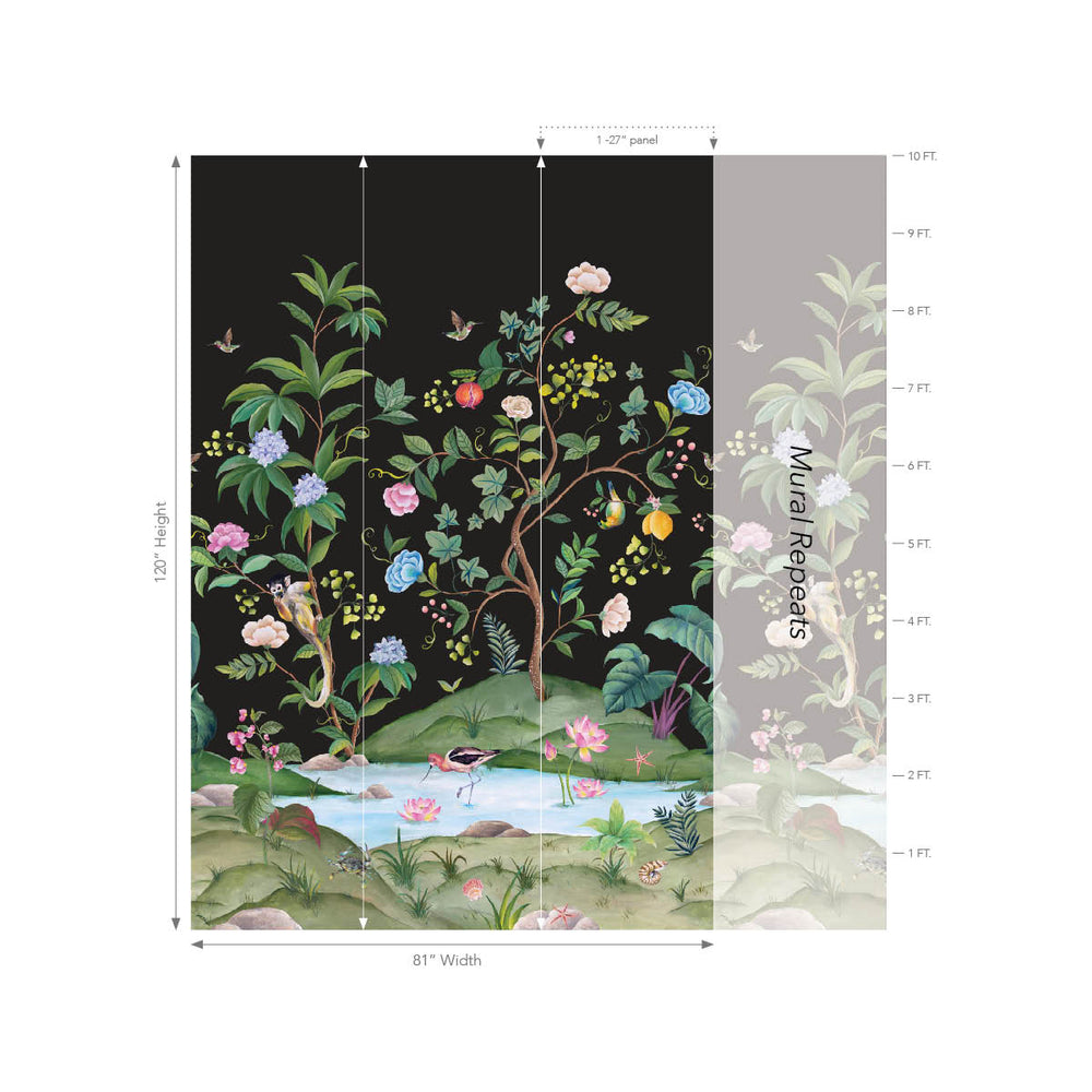 Myanmar Lagoon Mural | Black