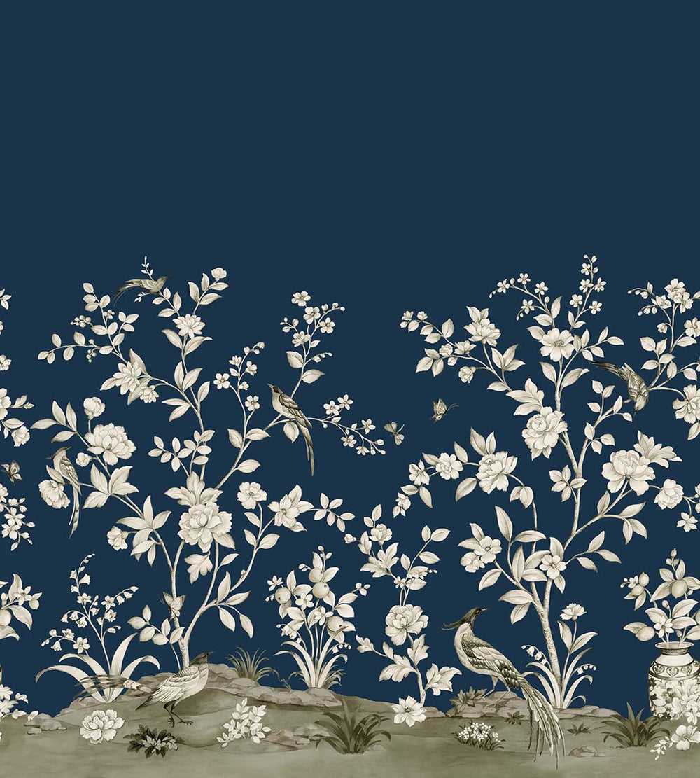 Jardin Toile Mural - Navy