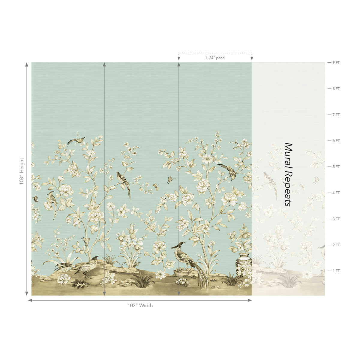 Jardin Toile Mural Natural - Seaglass