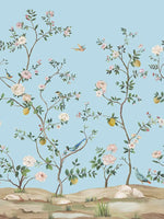 Blossom Chinoiserie Mural | Sky Blue