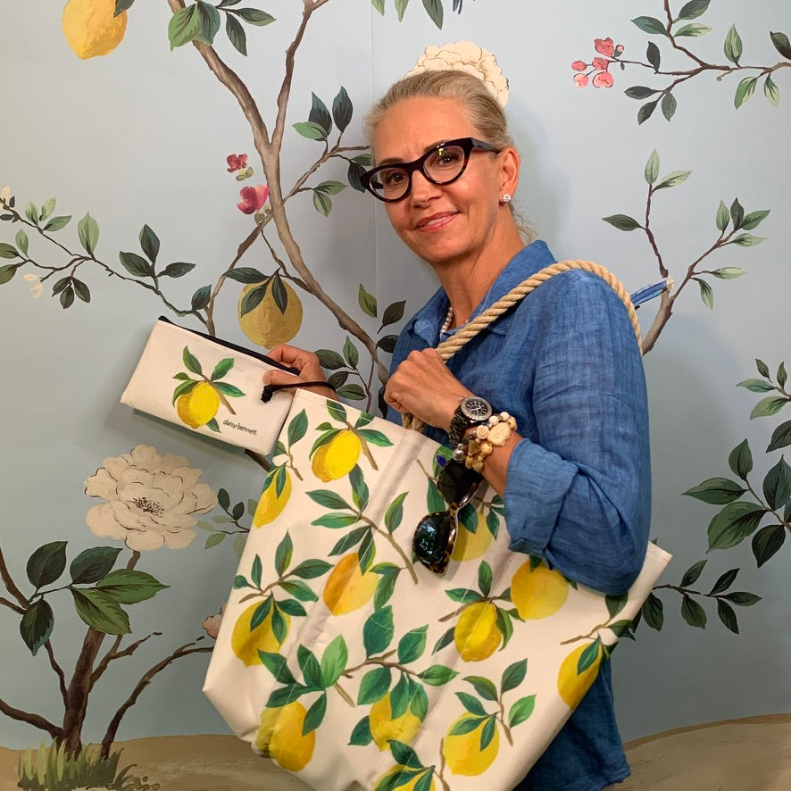 Lemon Sail Cloth Wristlet