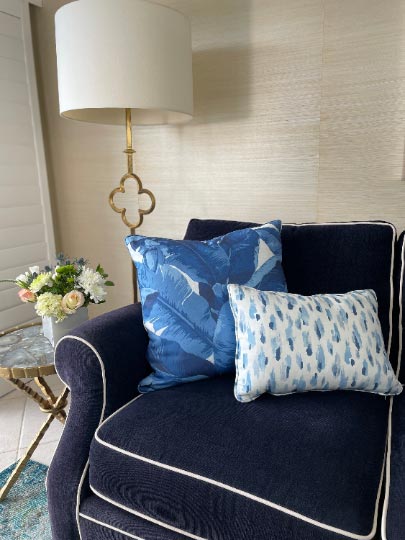 Banana Leaf Pillow | Navy