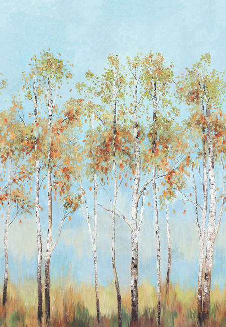 Birch Tree Mural | Sky Blue