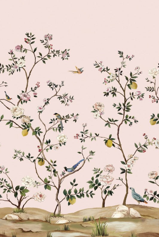 Blossom Chinoiserie Mural | Blush