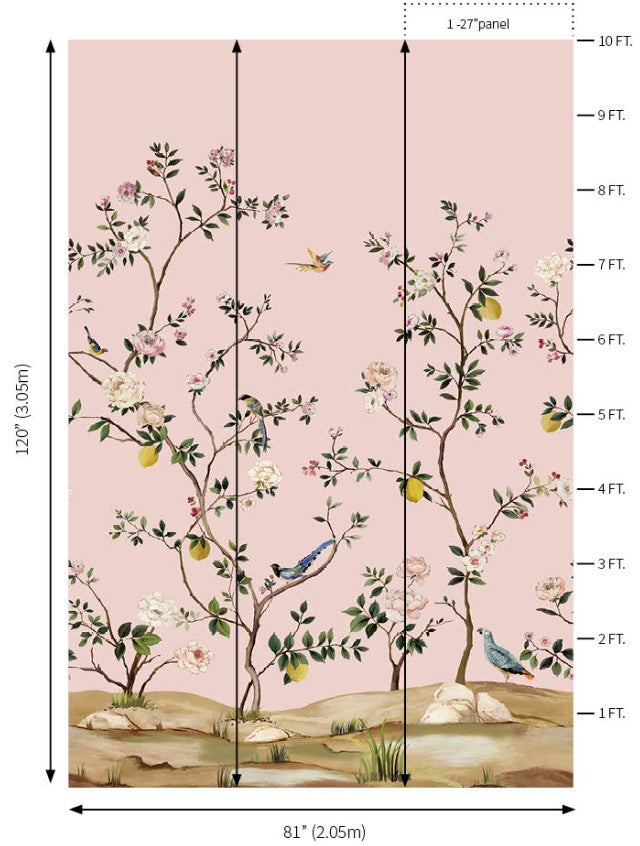 Blossom Chinoiserie Mural | Blush