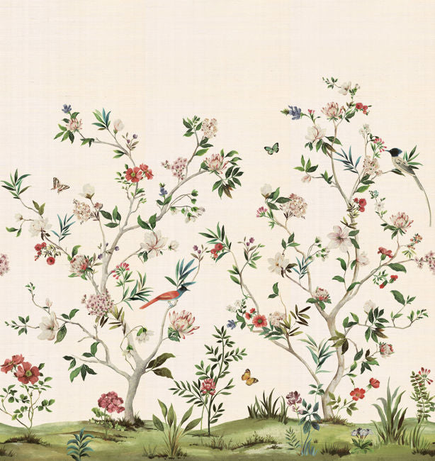 Chinoiserie Magnolia Mural | Almond