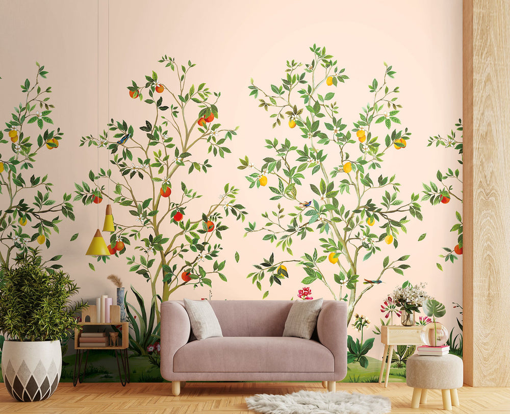 Citrus Grove Mural | Blush