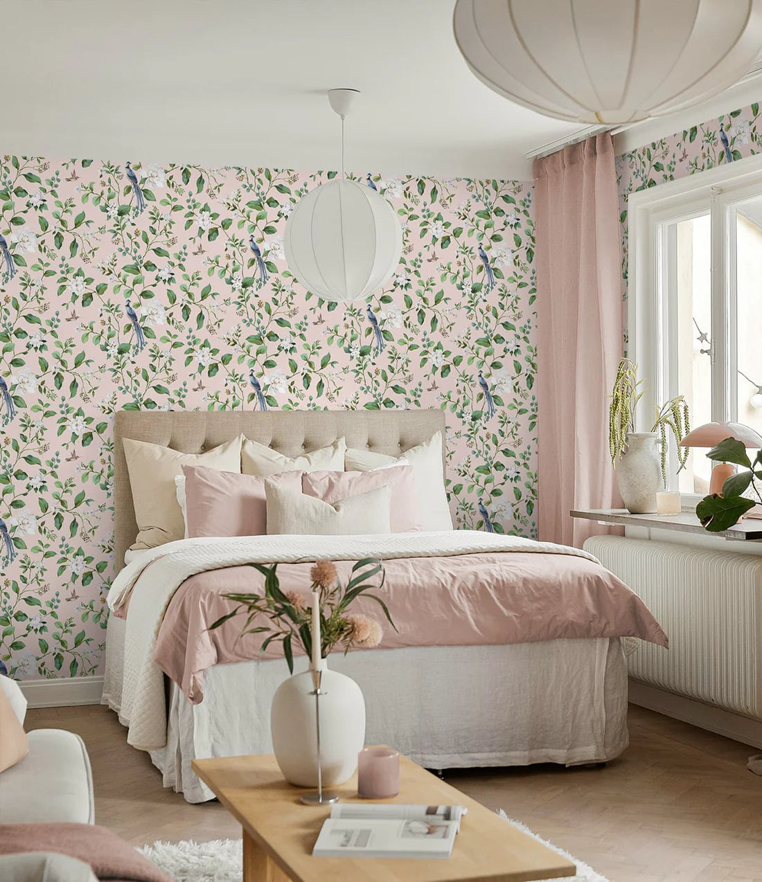 Chinoiserie Bird Vine | Blush