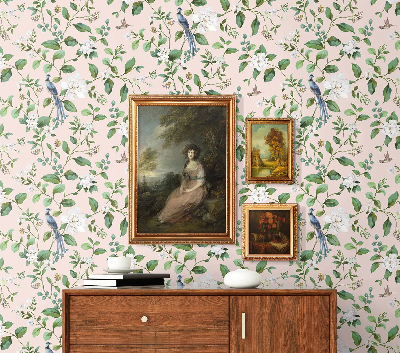 Chinoiserie Bird Vine | Blush