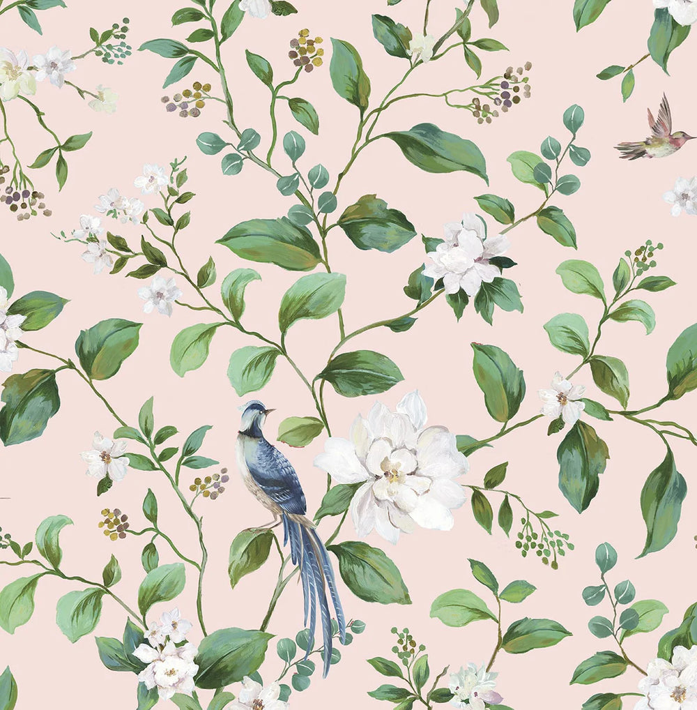 Chinoiserie Bird Vine | Blush
