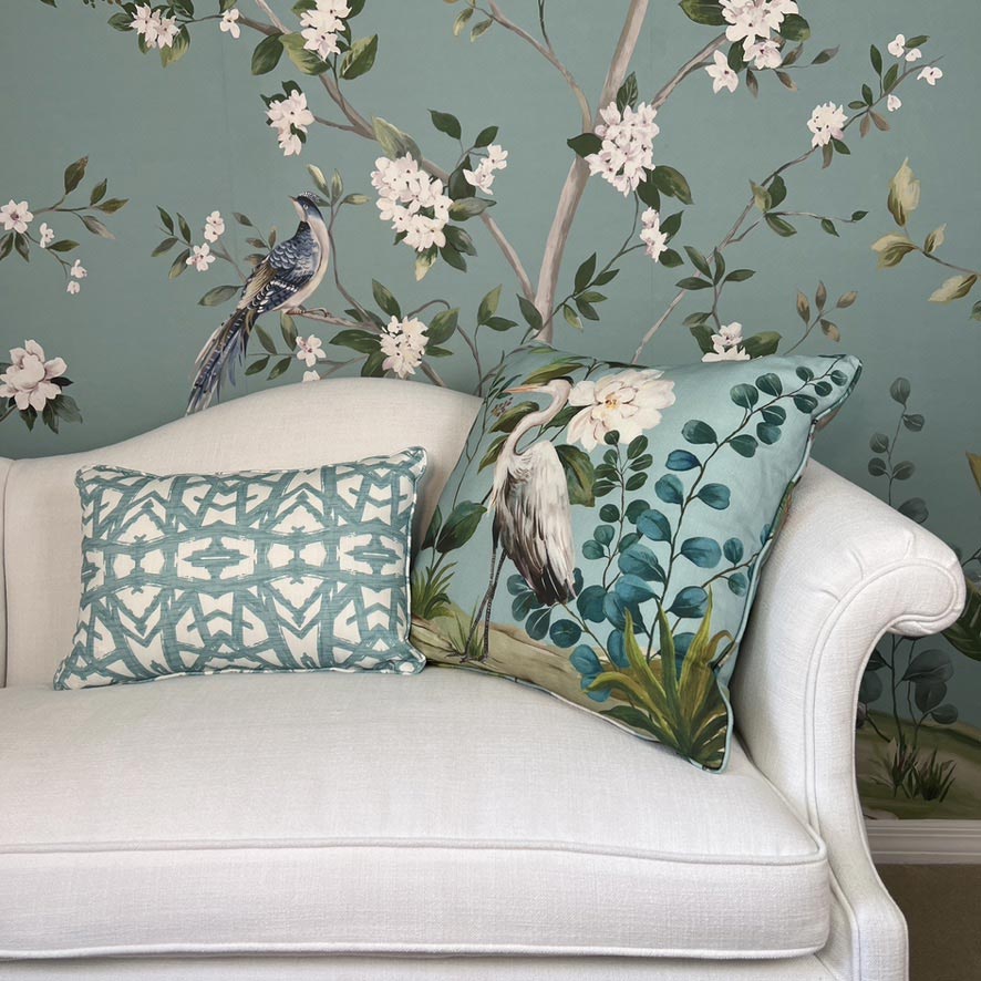 Heron Pillow | Aqua
