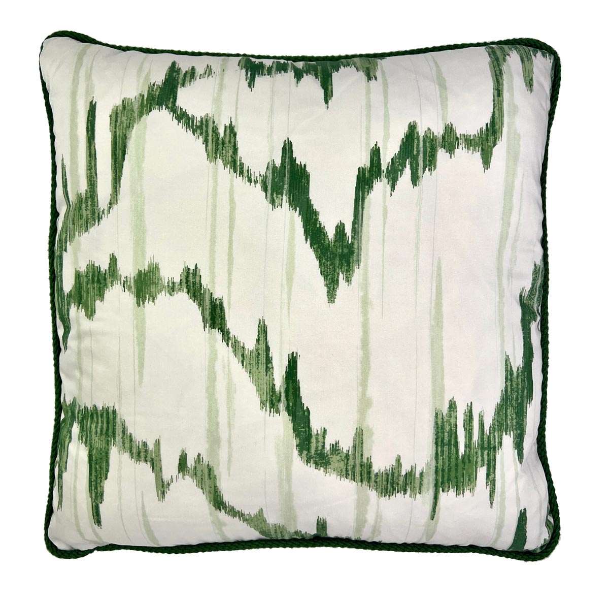 Ikat Flamestitch Pillow | Green