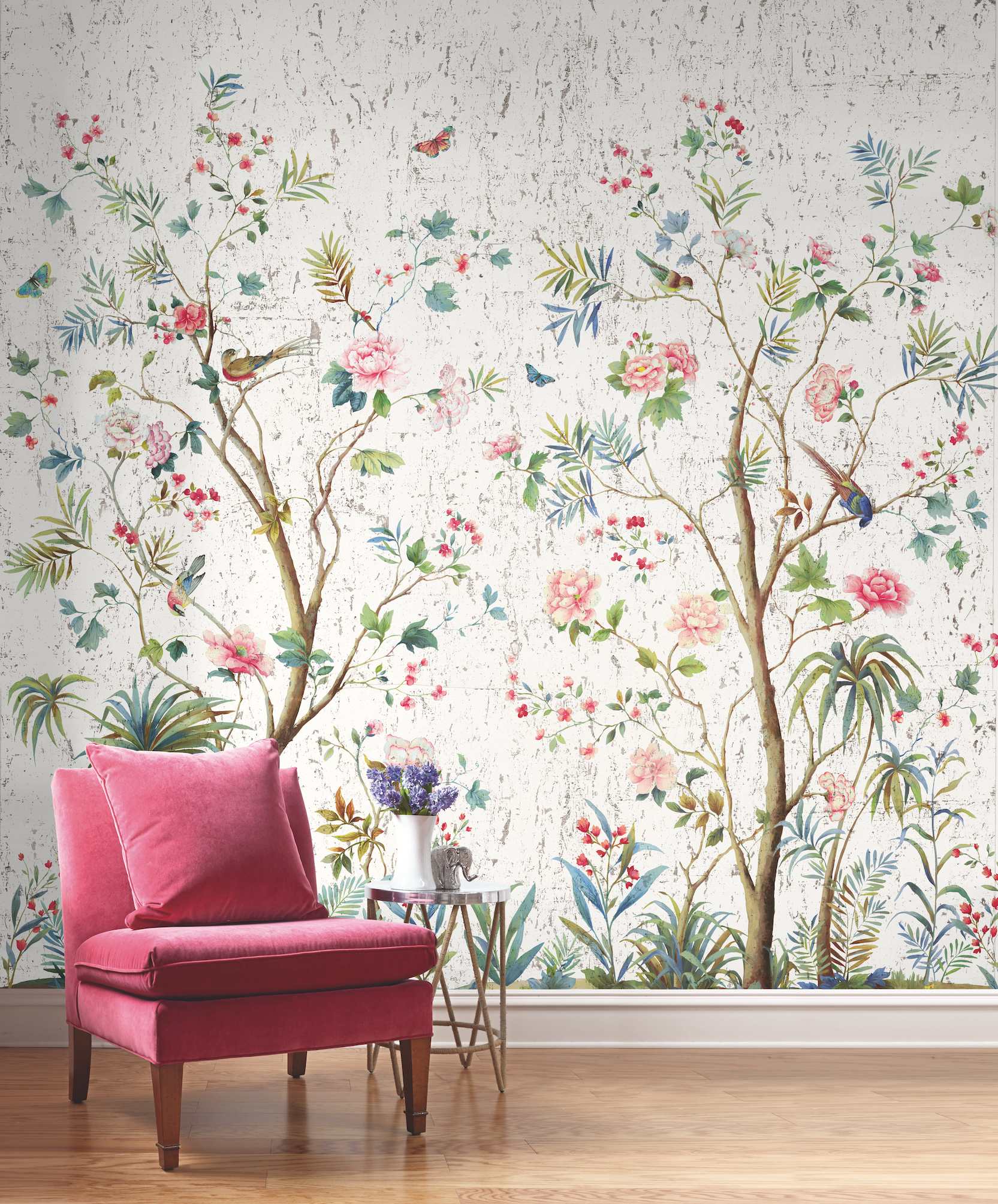 Charleston Garden Mural | Salt White