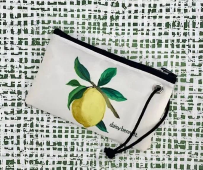 Lemon Sail Cloth Wristlet