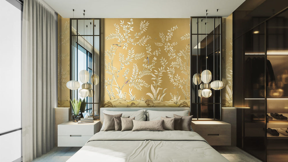 Vining Beauty Mural | Gold Metalic