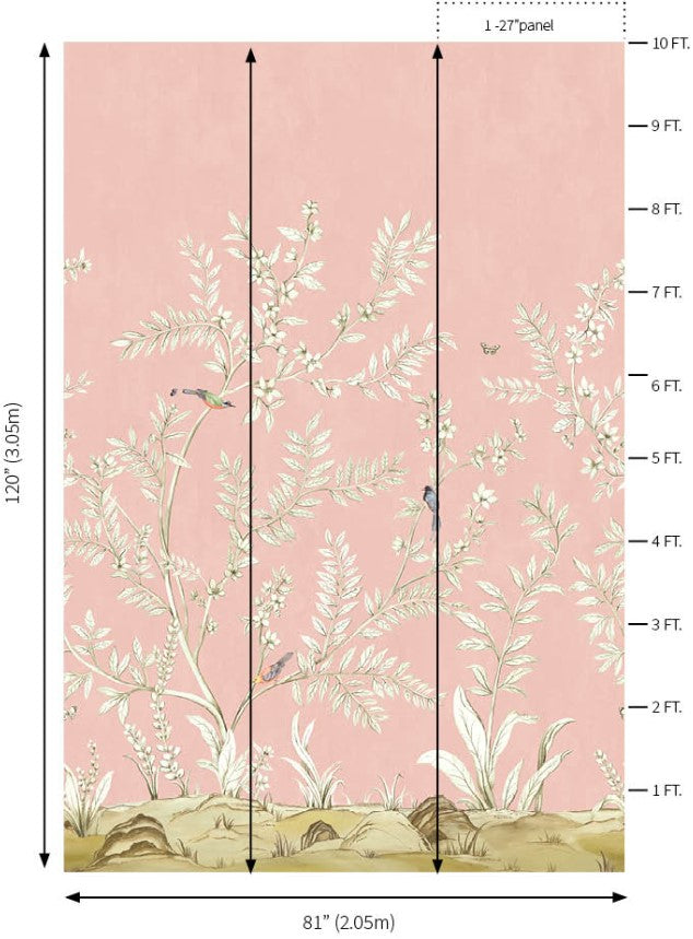 Vining Beauty Mural | Rose Petal
