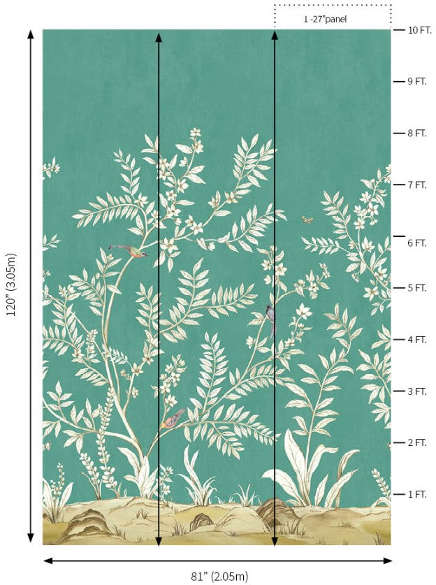 Vining Beauty Mural | Teal