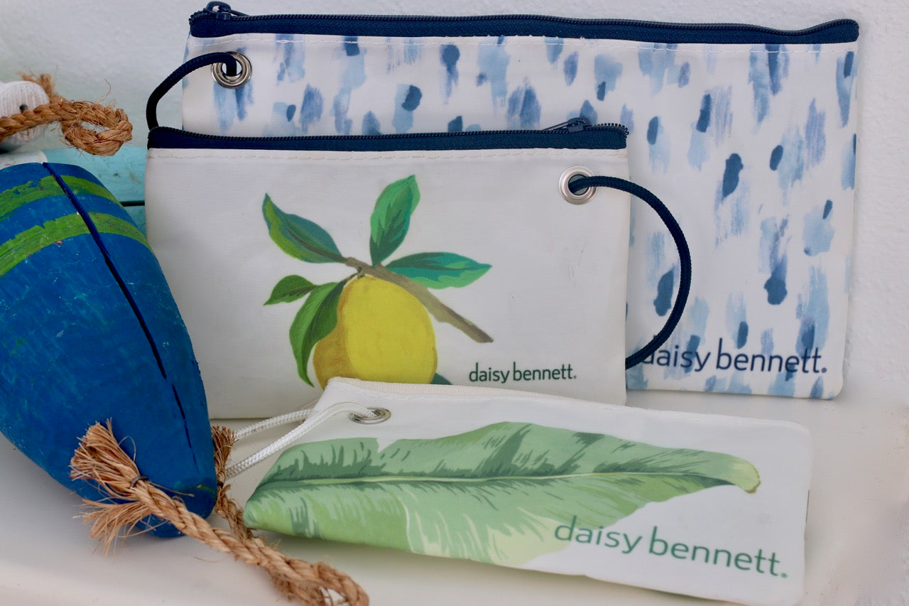 Lemon Sail Cloth Wristlet